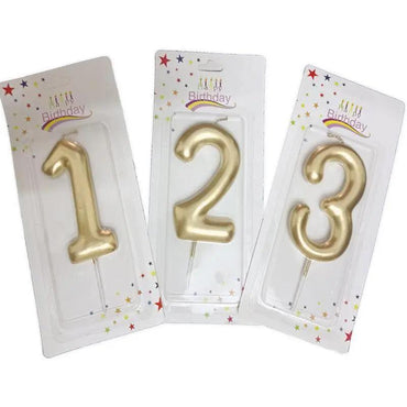 Gold Metallic Large Number Birthday Cake Candles The Stationers